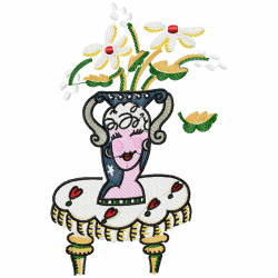 Vase For Flowers Embroidery Design 1 Vase For Flowers Embroidery Design 1